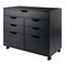 Contemporary Home Living 5-Drawer Mobile Cabinet Set - 32" - Black